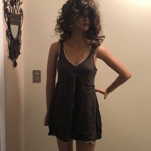 Neesh by DAR dark green tank top, white lace trim